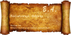 Balatonyi Adony névjegykártya